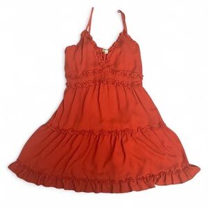 Inspired Hearts Y2K Orange Ruffled Tiered Babydoll Dress size L